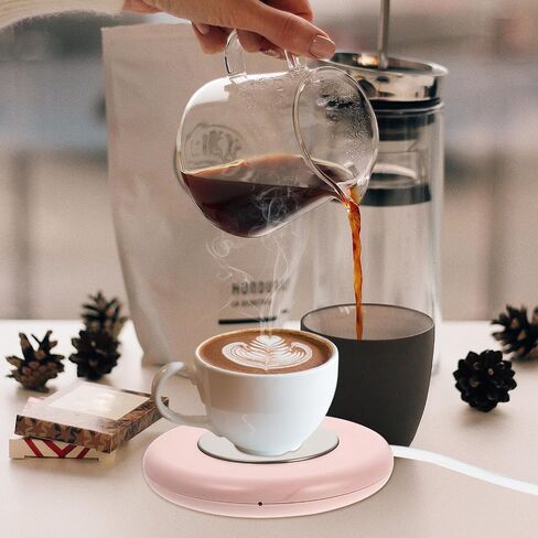 jojofuny 1set USB Thermostatic Cup Mat Heating Coaster Constant Temperature Beverage Warmer Portable Pad for Tea Coffee Hot Drinks Desk Use in Saudi Arabia