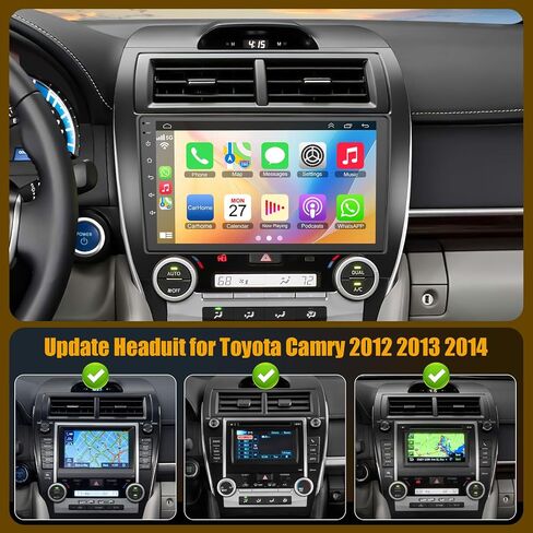 (8Core + 64GB) 10.2 Inch QLED Touch Screen Car Radio for Toyota Camry 2012 2013 2014 with Carplay and Android Auto,Android 13 Camry Stereo Support Bluetooth,WiFi,GPS,FM Radio,Backup Camera & SWC in Saudi Arabia
