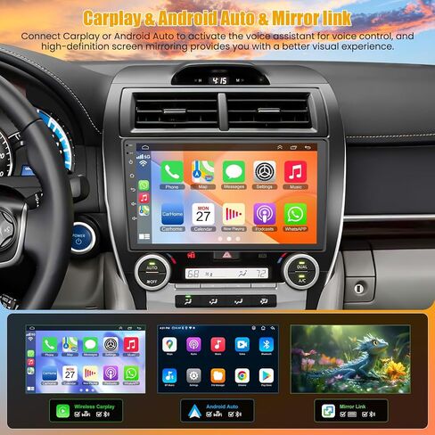 (8Core + 64GB) 10.2 Inch QLED Touch Screen Car Radio for Toyota Camry 2012 2013 2014 with Carplay and Android Auto,Android 13 Camry Stereo Support Bluetooth,WiFi,GPS,FM Radio,Backup Camera & SWC in Saudi Arabia