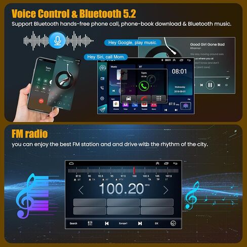 (8Core + 64GB) 10.2 Inch QLED Touch Screen Car Radio for Toyota Camry 2012 2013 2014 with Carplay and Android Auto,Android 13 Camry Stereo Support Bluetooth,WiFi,GPS,FM Radio,Backup Camera & SWC in Saudi Arabia