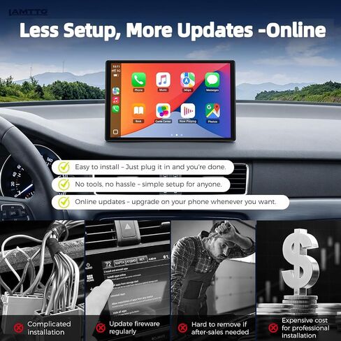 LAMTTO 11" Wireless CarPlay Screen with in-Cell Display and Dual-Band WiFi in Saudi Arabia