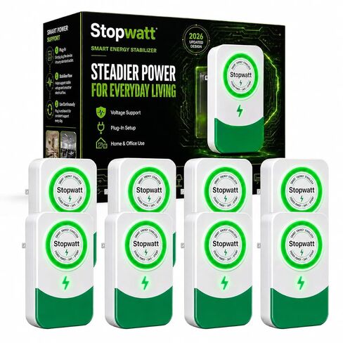 Stopwatt 8 Pack Plug-in Voltage Protector for Home Appliance, Electricity Saving Box, Surge Protection & Brownout Protection Device, Household Electronics Safe Guard in Saudi Arabia