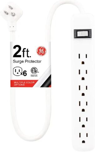 GE Surge Protector Power Strip, 2 Ft Extension Cord, 6 Outlet Extender in Saudi Arabia