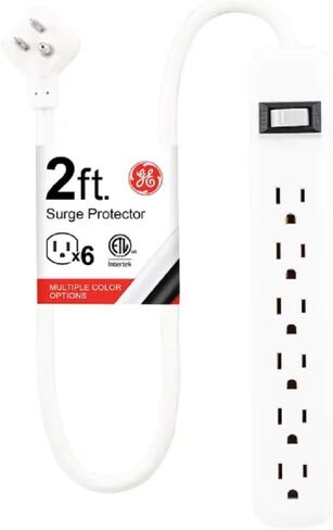 GE Surge Protector Power Strip, 2 Ft Extension Cord, 6 Outlet Extender in Saudi Arabia