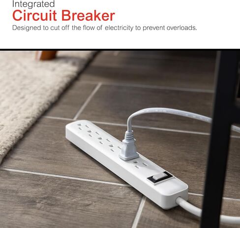 GE Surge Protector Power Strip, 2 Ft Extension Cord, 6 Outlet Extender in Saudi Arabia