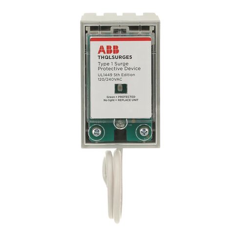 ABB THQLSURGE5 Surge Protection Device • Whole Home Protector • 120/240VAC Type 1 SPD • 50kA Per Phase • Breaker Panel Surge Protector • LED Indicator • Plug-in Installation • Pigtail Connection in Saudi Arabia
