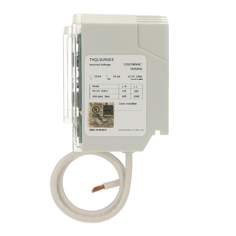 ABB THQLSURGE5 Surge Protection Device • Whole Home Protector • 120/240VAC Type 1 SPD • 50kA Per Phase • Breaker Panel Surge Protector • LED Indicator • Plug-in Installation • Pigtail Connection in Saudi Arabia
