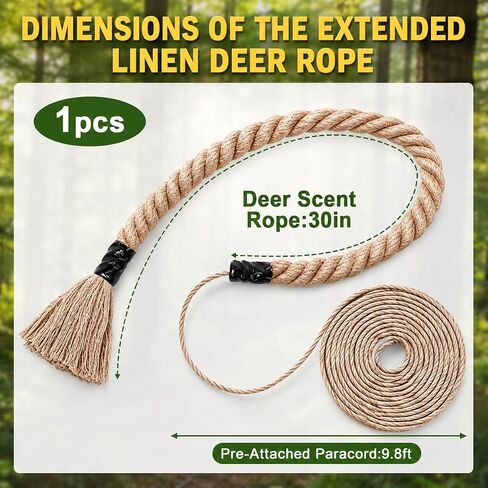 4 Pcs Hemp Scrape Rope, 30 Inch Hemp Rope for Deer Hunting in Saudi Arabia