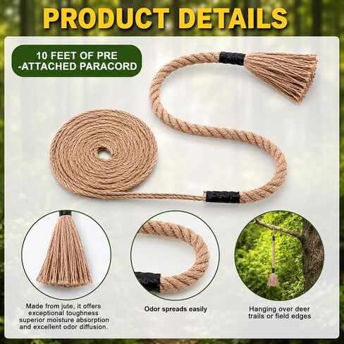 4 Pcs Hemp Scrape Rope, 30 Inch Hemp Rope for Deer Hunting in Saudi Arabia