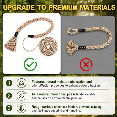 4 Pcs Hemp Scrape Rope, 30 Inch Hemp Rope for Deer Hunting in Saudi Arabia