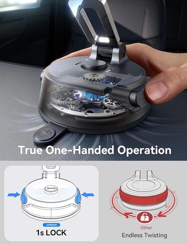 JOYROOM Car Mount for iPhone, [Tri-Fold] MagSafe iPhone Car Mount, [Suction Pro+Gel Base] 360° Rotation iPhone Car Holder, Strong Magnet for iPhone 17 Pro Max and Other Series[Not for Charging] in Kuwait