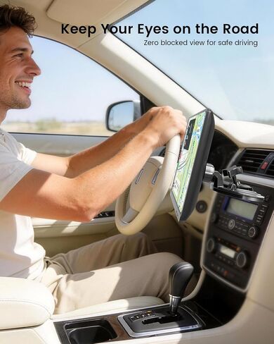 حامل OHLPRO CD لشاشة CarPlay محول كرة 16 مم، فتحة قرص مضغوط قابلة للدوران 360 درجة متوافق مع شاشة CarPlay لاسلكية محمولة 7-10 بوصة للسيارة، حامل مشغل أقراص مضغوطة بدون أدوات، أسود in Kuwait