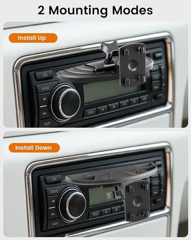 حامل OHLPRO CD لشاشة CarPlay محول كرة 16 مم، فتحة قرص مضغوط قابلة للدوران 360 درجة متوافق مع شاشة CarPlay لاسلكية محمولة 7-10 بوصة للسيارة، حامل مشغل أقراص مضغوطة بدون أدوات، أسود in Kuwait