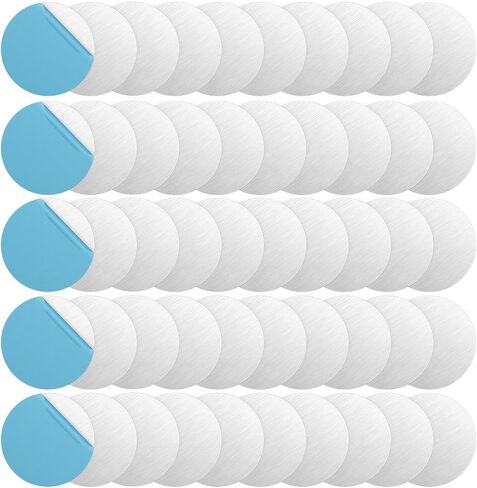 50 Pack Adhesive Metal Plates for Magnets, Universal Magnetic Plate, Magnetic Stickers for Phone Case & Magnetic Mounts, Round Thin Steel Metal Sheet for Non-Steel Vents (0.02 in) in Kuwait
