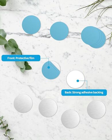 50 Pack Adhesive Metal Plates for Magnets, Universal Magnetic Plate, Magnetic Stickers for Phone Case & Magnetic Mounts, Round Thin Steel Metal Sheet for Non-Steel Vents (0.02 in) in Kuwait