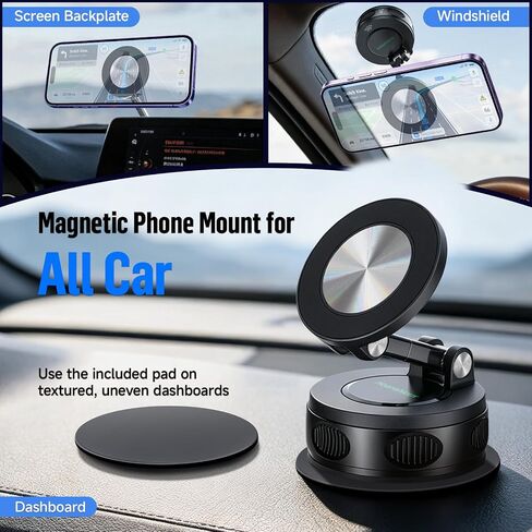 Magnetic Phone Holder for Car Dashboard Windshield Mount Strong Suction Cup in Saudi Arabia