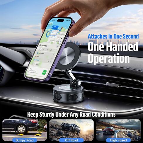 Magnetic Phone Holder for Car Dashboard Windshield Mount Strong Suction Cup in Saudi Arabia