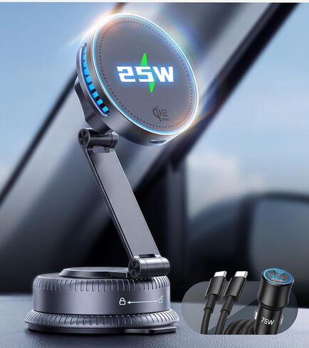 Qi2.2 25W MagSafe Car Mount Charger, Cooling Fan, 75W Fast Adapter in Kuwait