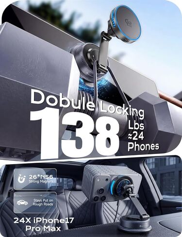 Qi2.2 25W MagSafe Car Mount Charger, Cooling Fan, 75W Fast Adapter in Kuwait