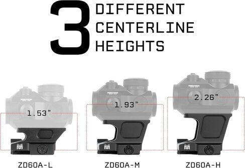 Monstrum Shrapnel Series Red Dot Riser Mount with Hypergrip QD Quick Release | Compatible with Aimpoint Micro T1/T2 Footprint in Kuwait