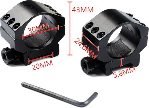 Thorn 30mm Low Profile Heavy Duty Scope Rings for Picatinny Rail Mount Pair in Kuwait