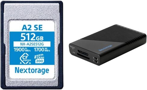 Nextorage Japan CFexpress 4.0 Type A 512GB Memory Card VPG200 + CFexpress Type A Memory Card/SD Card Compatible Dual-Slot Card Reader USB 10Gbps in Kuwait