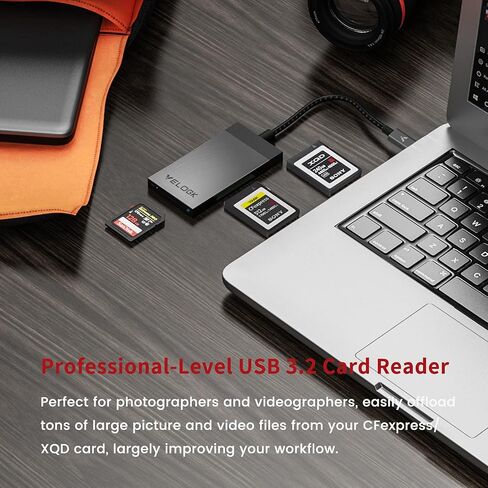 قارئ بطاقات CFexpress/XQD/SD 3 في 1، USB C، VELOGK ثنائي الفتحة USB 3.2 (10 جيجابت في الثانية) in Kuwait