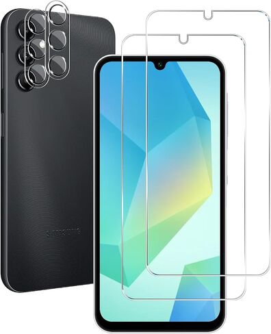 BIGFACE Galaxy A17 Tempered Glass Screen Protector + Camera Lens Protector [2 + 2 Pack][Case Friendly][Anti-Scratch][Ultrasonic Fingerprint Unlock] HD Protective Film for Samsung Galaxy A17 in Kuwait