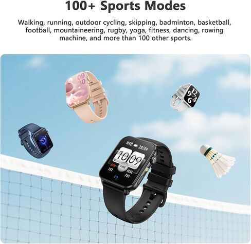 Blackview Smart Watches for Women Men,Answer/Make Calls,1.91" HD Fitness Watch with Flashlight/Heart Rate/SpO2/Sleep Monitor/2 Straps,100+ Sports Modes,IP68 Waterproof Smartwatch for Android/iPhone in Kuwait