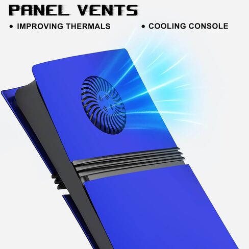 Cover Plates for PS5 Pro Digital Edition with Cooling Vent, PS5 Pro Faceplate ABS Hard Shockproof Anti-Scratch Dustproof Protective Plates, Replacement Side Shell Skin Case for PlayStation 5 Pro -Blue in Kuwait