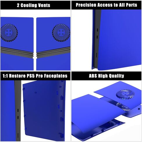 Cover Plates for PS5 Pro Digital Edition with Cooling Vent, PS5 Pro Faceplate ABS Hard Shockproof Anti-Scratch Dustproof Protective Plates, Replacement Side Shell Skin Case for PlayStation 5 Pro -Blue in Kuwait