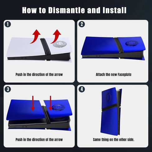 Cover Plates for PS5 Pro Digital Edition with Cooling Vent, PS5 Pro Faceplate ABS Hard Shockproof Anti-Scratch Dustproof Protective Plates, Replacement Side Shell Skin Case for PlayStation 5 Pro -Blue in Kuwait