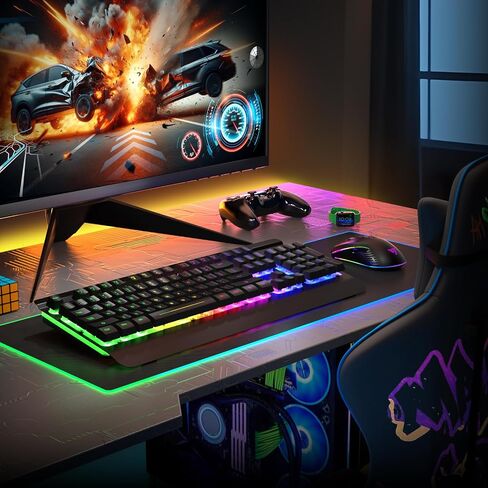 Wireless Gaming Keyboard and Mouse Combo, Metal Panel Light Up 3200DPI Mice in Kuwait