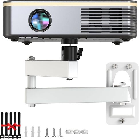 DAWASAPAT Universal Porjector Mount Foldable Wall Mount 1/4" Screw, Adjustable Tilt&Swivel Hanging Bracket Holder Wall Mount Hanger Rack Stand for Projector with Cable Ties in Kuwait