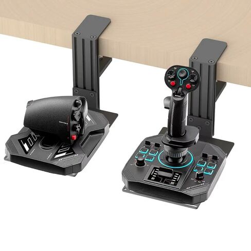 wuutyty 2 Sets of HOTAS Desk Mounts for Flight Sim Game Joysticks, Throttles Compatible with Logitech X56/X52/X52 Pro, Thrustmaster T-Flight Hotas series/T.16000M FCS/Sol R2/R4/TCA in Kuwait