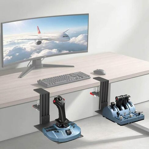 wuutyty 2 Sets of HOTAS Desk Mounts for Flight Sim Game Joysticks, Throttles Compatible with Logitech X56/X52/X52 Pro, Thrustmaster T-Flight Hotas series/T.16000M FCS/Sol R2/R4/TCA in Kuwait
