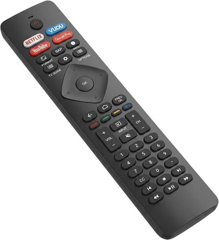 for Philips TV Remote, Universal Remote for Philips 4K UHD Android Smart TV, with Netflix VUDU YouTube Google Play Shortcut Keys, No Voice Function in Kuwait
