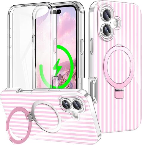 for iPhone 17 Case with Screen Protector-Black Polka Dot in Saudi Arabia