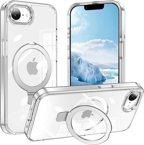 جراب مغناطيسي لهاتف iPhone 17e/ 16e مع حامل حلقي، أزرق سييرا in Kuwait