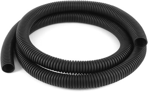 MGI SpeedWare Corrugated Non-Split Conduit, Black Wire Tubing for High-Temperature Automotive Harness and Indoor Outdoor Wire Management - 25ft Length (Inner Diameter 1/4") in Kuwait