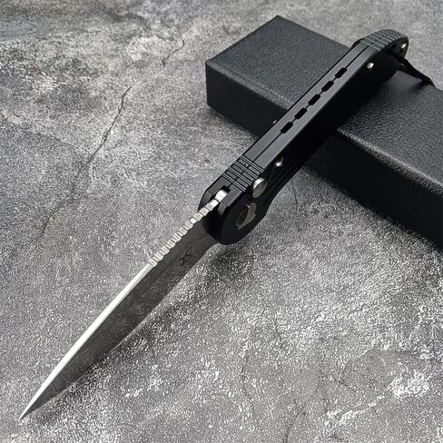 HUAAO 8" Manual Open Pocket Knife,Folding Knife Stonewashed Blade Aviation Aluminum Handles With Clip for Everyday Carry Outdoor Canping EDC Tool in Kuwait