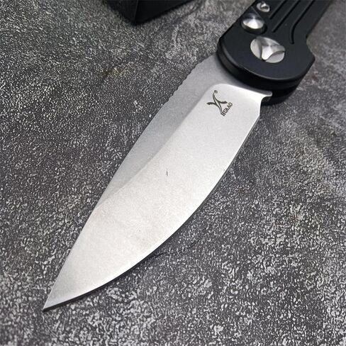 HUAAO 8" Manual Open Pocket Knife,Folding Knife Stonewashed Blade Aviation Aluminum Handles With Clip for Everyday Carry Outdoor Canping EDC Tool in Kuwait