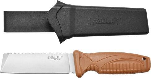 Camillus Swedge 8.75 بوصة شفرة ساطور بنية متينة مقاومة للتآكل 420 من الفولاذ المقاوم للصدأ في الهواء الطلق سكين شفرة ثابتة تكتيكية كاملة مع غمد واقي in Kuwait