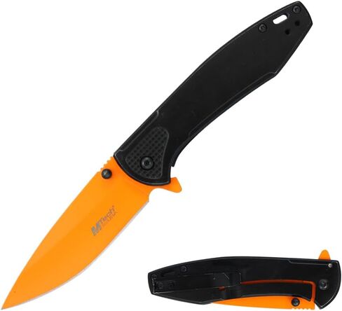 MTECH USA Folding Pocket Knife, 8.1 Inch Overall Length, Colored Aluminum Handle, 3Cr13MoV Steel Blade, Frame Lock, EDC, Survival, Camping in Kuwait