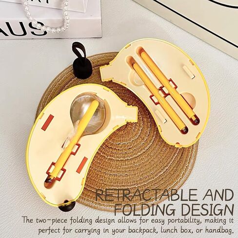 Creative Travel Cutlery Set with Banana Case - Reusable Stainless Steel Spoon, Chopsticks, and Portable Utensils for Office, School, Camping, and Outdoor Activities in Saudi Arabia