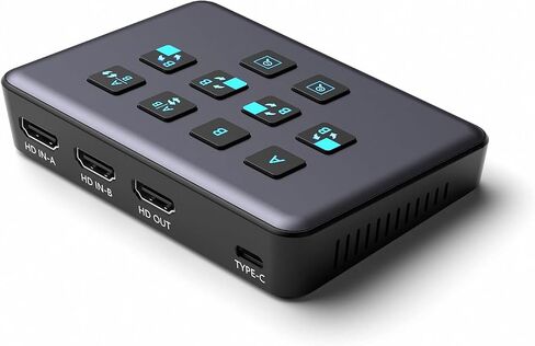 بطاقة التقاط خارجية HDMI ثنائية القناة، بطاقة التقاط فيديو صوتية خارجية وتسجيل بدقة 1080 بكسل/60 إطارًا في الثانية متوافقة مع Xbox Series X/S وPS5/PS4/Pro وNintendo Switch on OBS وZoom وPC/Mac in Kuwait