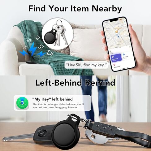 علامات تعقب الهواء 4 عبوات، مكتشفات العناصر تعمل من أجل Apple Find My APP (iOS فقط) علامات تعقب للمفاتيح والأمتعة وحقيبة الظهر وما إلى ذلك، بطارية قابلة للاستبدال تدوم سنة واحدة، علامة مستديرة مقاومة للماء IP67 مع سلسلة مفاتيح حامل in Kuwait