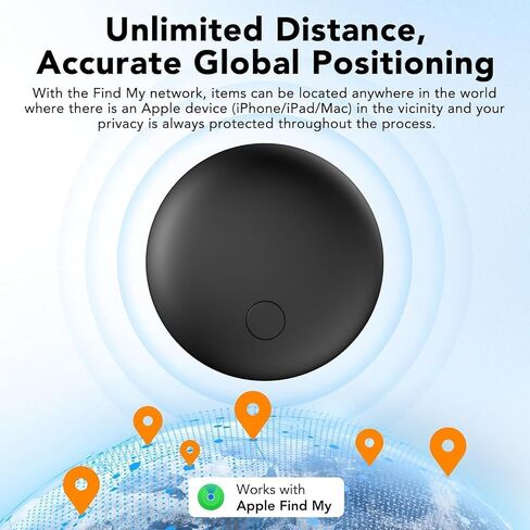 علامات تعقب الهواء 4 عبوات، مكتشفات العناصر تعمل من أجل Apple Find My APP (iOS فقط) علامات تعقب للمفاتيح والأمتعة وحقيبة الظهر وما إلى ذلك، بطارية قابلة للاستبدال تدوم سنة واحدة، علامة مستديرة مقاومة للماء IP67 مع سلسلة مفاتيح حامل in Kuwait