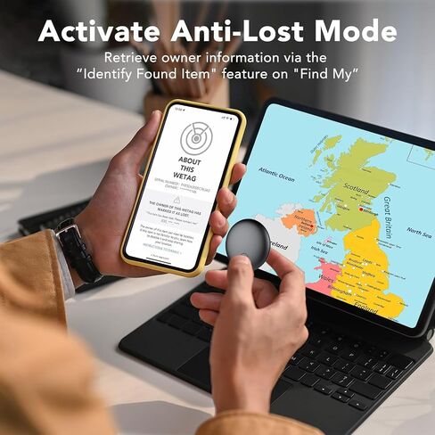 علامات تعقب الهواء 4 عبوات، مكتشفات العناصر تعمل من أجل Apple Find My APP (iOS فقط) علامات تعقب للمفاتيح والأمتعة وحقيبة الظهر وما إلى ذلك، بطارية قابلة للاستبدال تدوم سنة واحدة، علامة مستديرة مقاومة للماء IP67 مع سلسلة مفاتيح حامل in Kuwait