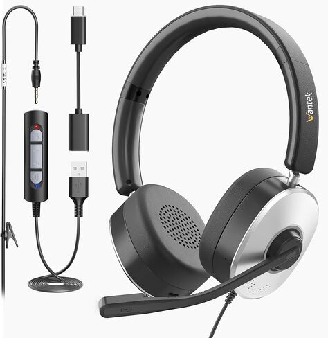 Wantek USB Headset with Microphone, Noise Cancelling Computer Headset in Kuwait